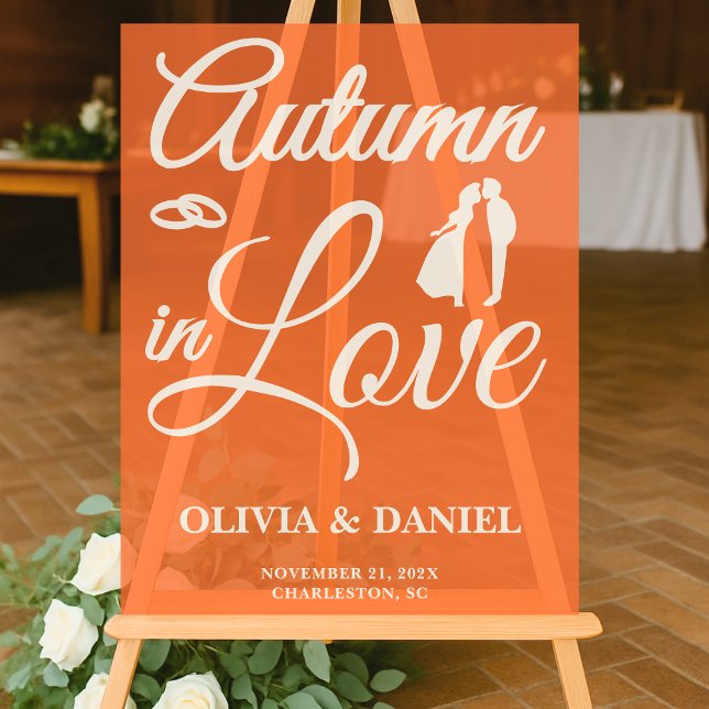  Autumn in Love | Fall Wedding Welcome Acrylic Sign (Creator Uploaded)