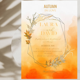 Autumn in Love Wedding Party Invitation