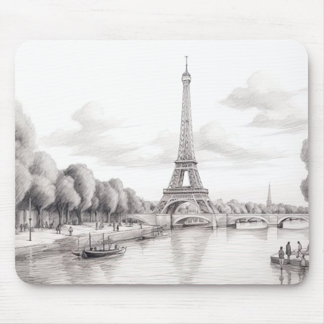 Autumn in Paris France Mouse Mat (Front)