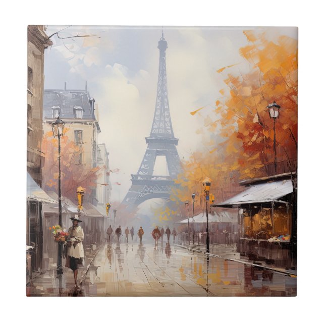 Autumn in Paris France Tile (Front)
