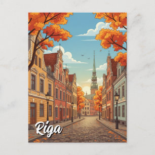 Autumn in Riga Latvia Travel Postcard