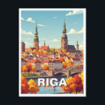 Autumn in Riga Latvia Travel Postcard<br><div class="desc">Riga, the capital of Latvia, lies where the Daugava River meets the Baltic Sea. Founded in 1201, it flourished as a Hanseatic trading hub and later became famous for its exceptional Art Nouveau architecture, much of which lines Alberta Street and the city centre. Its UNESCO-listed Old Town is a maze...</div>