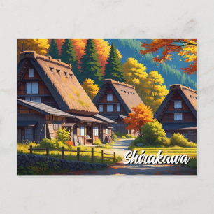Autumn in Shirakawa Gifu Japan Postcard
