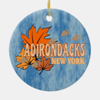 Autumn In The Adirondacks with Fall Leaves Bear Tr Ceramic Tree Decoration