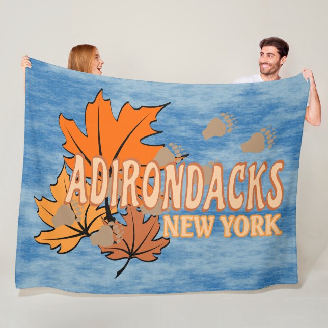 Autumn In The Adirondacks with Fall Leaves Bear Tr Fleece Blanket (In Situ)