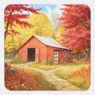 Autumn in the Country Square Sticker