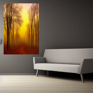 Autumn in the forest AI Art Poster