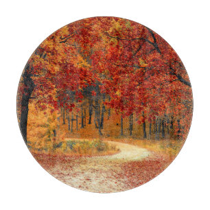autumn in the forest cutting board