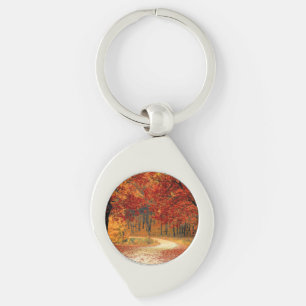 autumn in the forest key ring