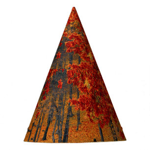 autumn in the forest party hat