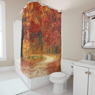 autumn in the forest shower curtain