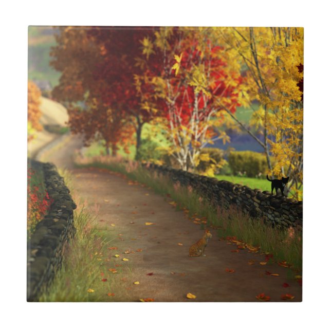 Autumn in the Glen Decorative Tile / Trivet (Front)