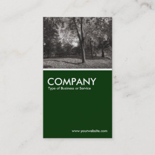 Autumn in the Park - Dark Green Business Card