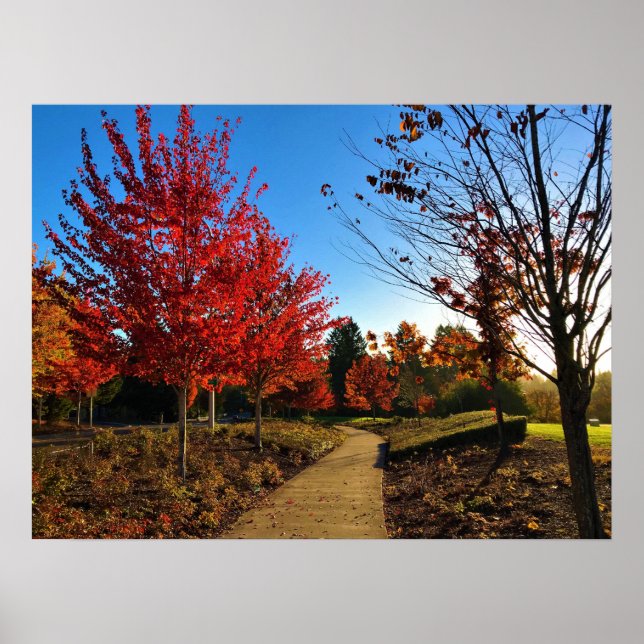 Autumn in the Park, Oregon Poster (Front)