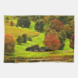 Autumn in the Park Tea Towel