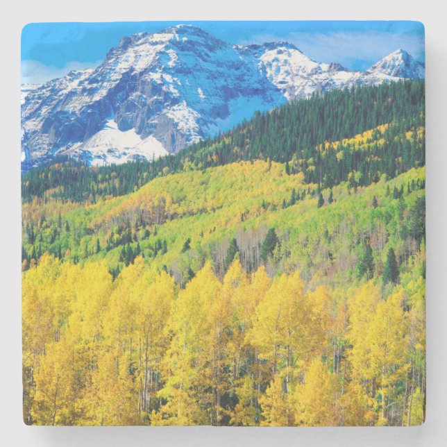 Autumn in the Rockies Stone Coaster (Front)