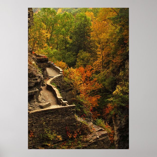 Autumn  in Treman State Park Poster (Front)