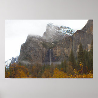 Autumn in Yosemite - Falls and First Snow Poster