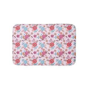 Autumn Inspired Roses Pattern Print Bath Mat