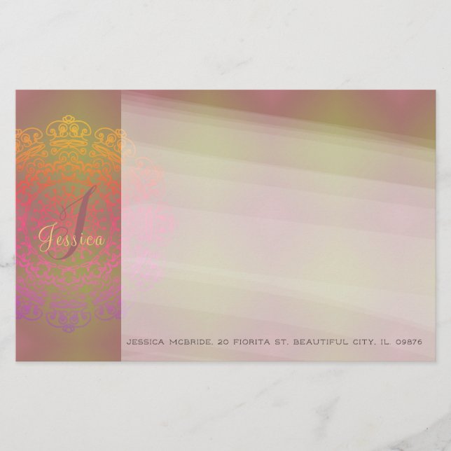 Autumn into Winter Monogram Stationery (Front)