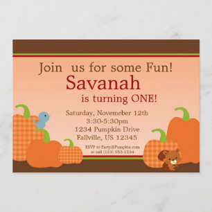 Autumn Invitation - Cute Pumpkin