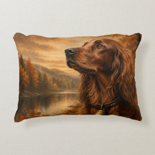 Autumn Irish Setter – Rustic Hunting Dog Art Decorative Cushion