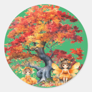Autumn is a fun time classic round sticker