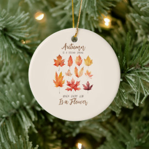 Autumn is a Second Spring – Fall Leaves Ceramic Tree Decoration