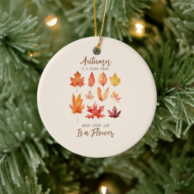 Autumn is a Second Spring – Fall Leaves Ceramic Tree Decoration (Tree)