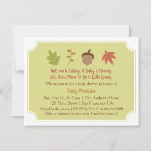 Autumn Is Calling, Fall Baby Shower Invitation