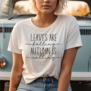 Autumn is Calling Fall Quote Trendy Minimalist T-Shirt