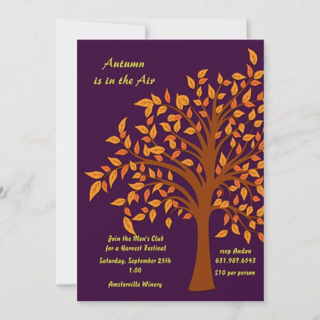 Autumn is in the Air Invitation (Front)