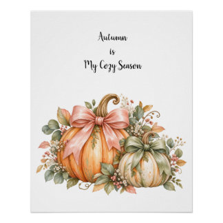 Autumn Is My Cozy Season – Watercolor Fall Poster