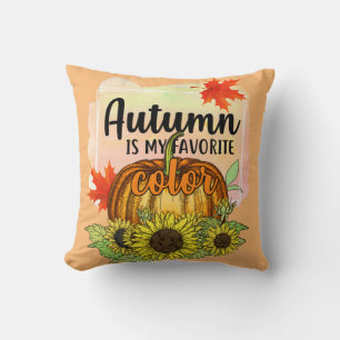Autumn Is My Favorite Color - Leaves Pumpkin Cushion