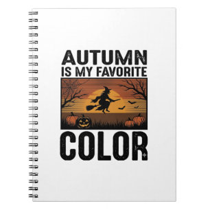Autumn Is My Favourite Colour Halloween Witch Desi Notebook