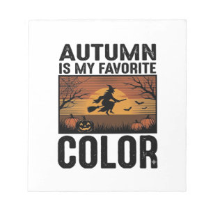 Autumn Is My Favourite Colour Halloween Witch Desi Notepad