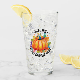 Autumn Is My Favourite Colour – Pumpkin and Leaves Glass
