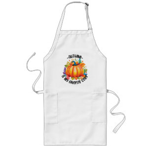 Autumn Is My Favourite Colour – Pumpkin and Leaves Long Apron