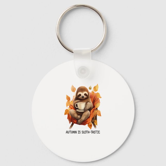 Autumn is Sloth Tastic Key Ring (Front)