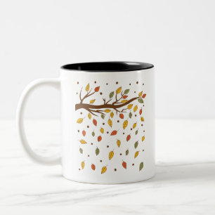 autumn isolated blade branch Two-Tone coffee mug