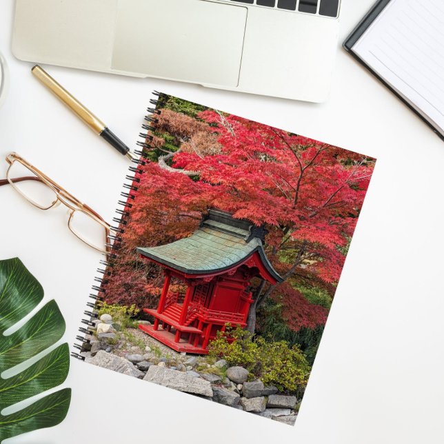 Autumn Japanese Garden and Red Shrine Notebook (In Situ)