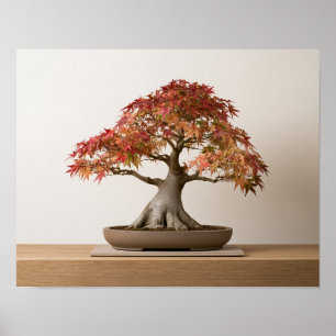 Autumn Japanese Maple Bonsai Art Print   Wall Art
