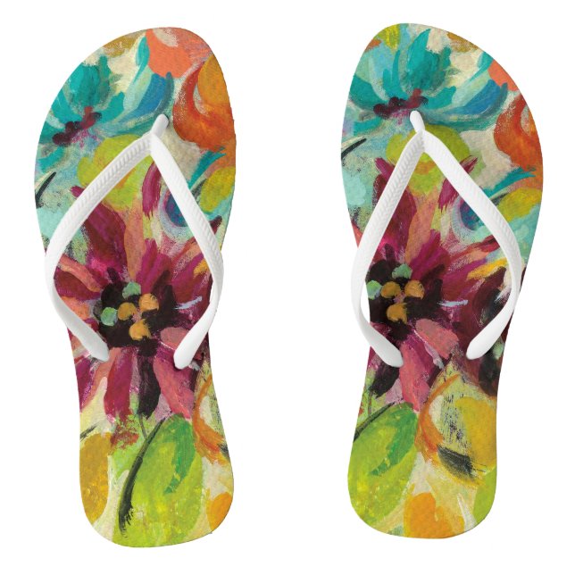 Autumn Joy Flowers Flip Flops (Footbed)