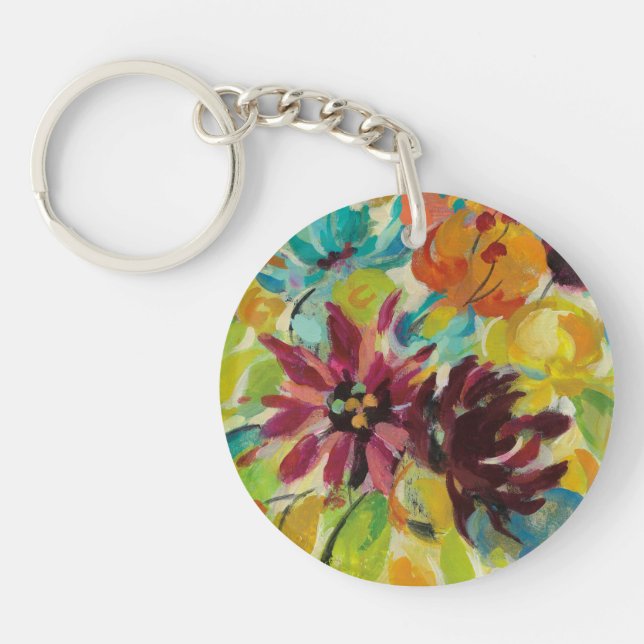 Autumn Joy Flowers Key Ring (Front)