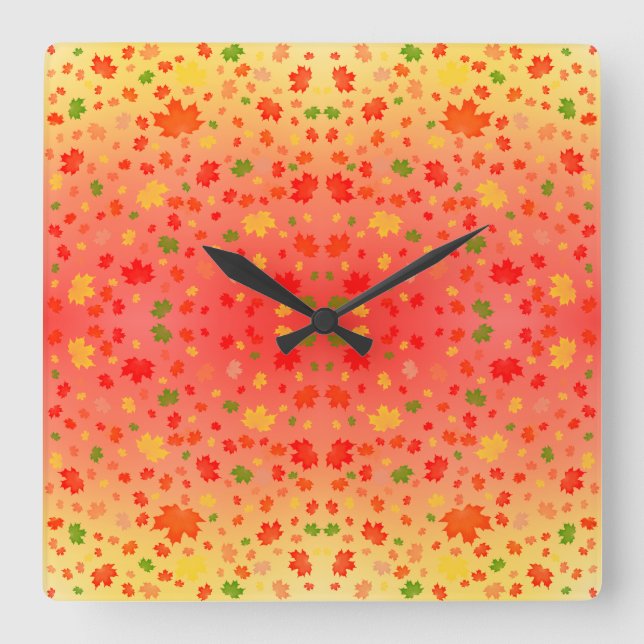 Autumn Kaleidoscope  Square Wall Clock (Front)