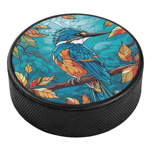 Autumn Kingfisher Hockey Puck (3/4)