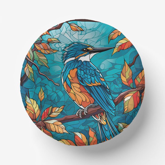 Autumn Kingfisher Paper Bowls Paper Plate (Front)