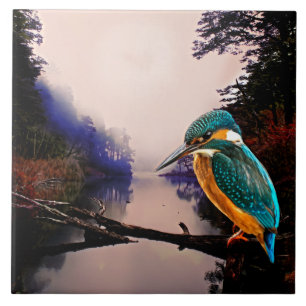 Autumn Kingfisher Tile