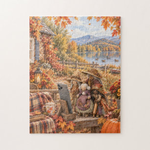 Autumn Kitchen Witch Selfie Jigsaw Puzzle
