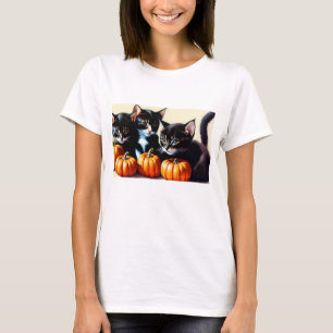 Autumn Kittens with Pumpkins T-Shirt